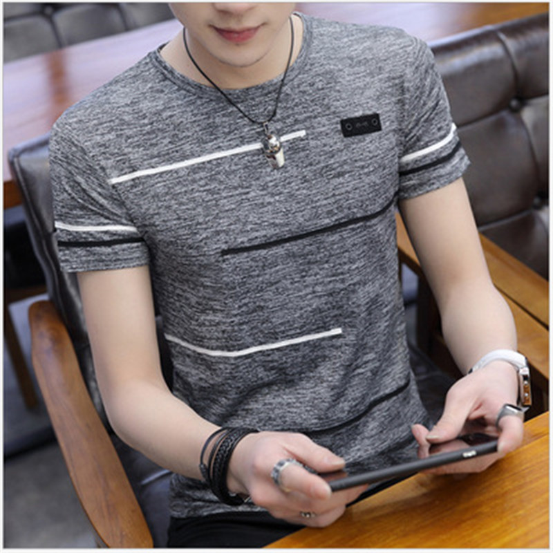 New men's ice silk quick-drying short-sleeved round neck t-shirt
