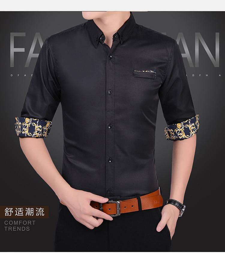 Men Daily Leisure and Slim Men's Shirts Youth Fashion Long Sleeve Shirts