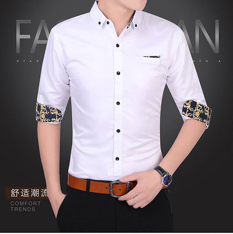 Men Daily Leisure and Slim Men's Shirts Youth Fashion Long Sleeve Shirts