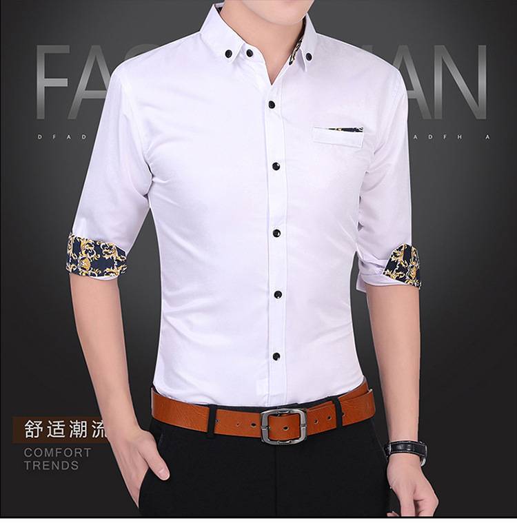 Men Daily Leisure and Slim Men's Shirts Youth Fashion Long Sleeve Shirts