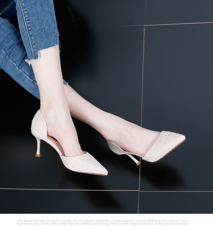 New all-match French girl shallow mouth single shoes high heels