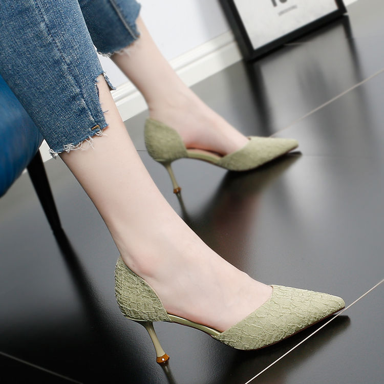 New all-match French girl shallow mouth single shoes high heels