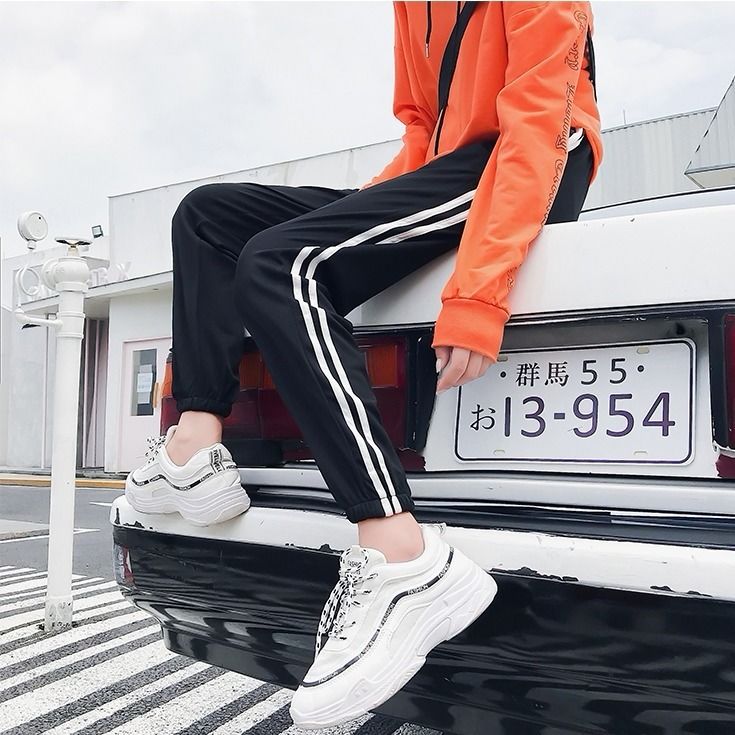 Summer new style ice silk cotton sweatpants student loose all-match casual nine-point harem pants