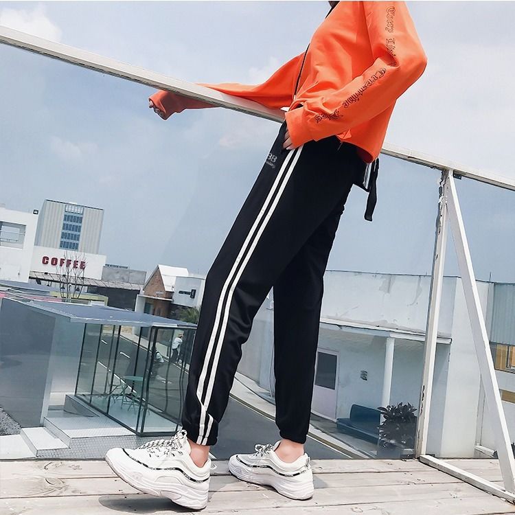 Summer new style ice silk cotton sweatpants student loose all-match casual nine-point harem pants