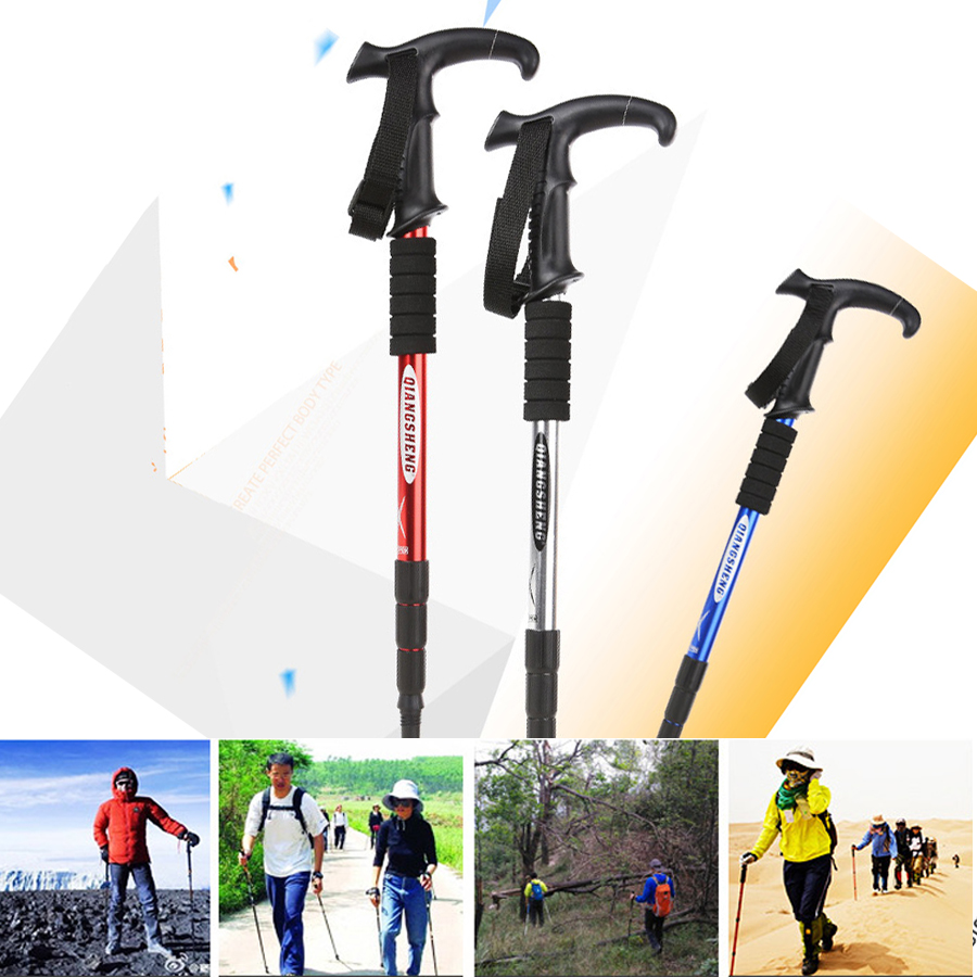 Outdoor climbing stick multi-functional aluminum alloy ultra light walking stick