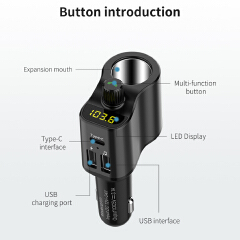 Car Bluetooth FM transmitter 3usb charger Wireless handsfree