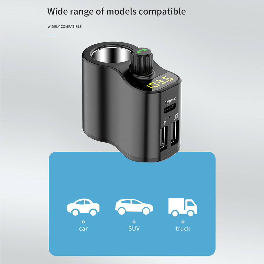 Car Bluetooth FM transmitter 3usb charger Wireless handsfree