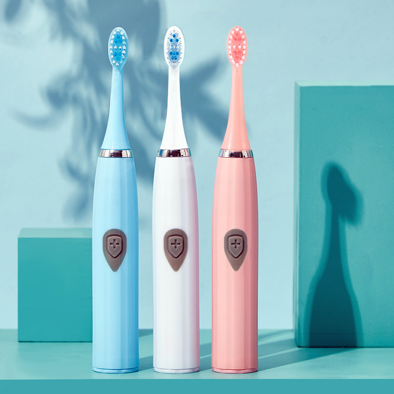 Soft hair acoustic electric toothbrush 1 main engine + 2 brush heads + 1 Battery