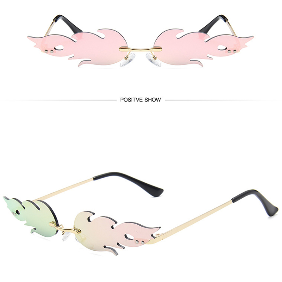 European and American personality trend flame-shaped sunglasses, colorful glasses (Mysterious gifts