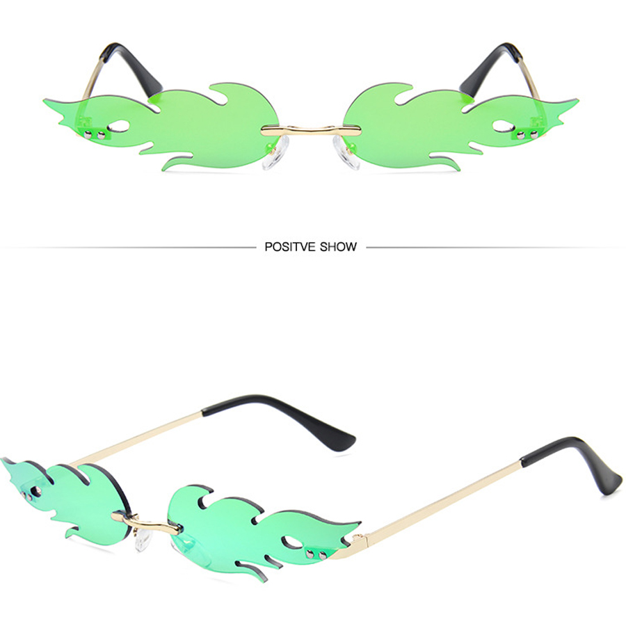 European and American personality trend flame-shaped sunglasses, colorful glasses (Mysterious gifts
