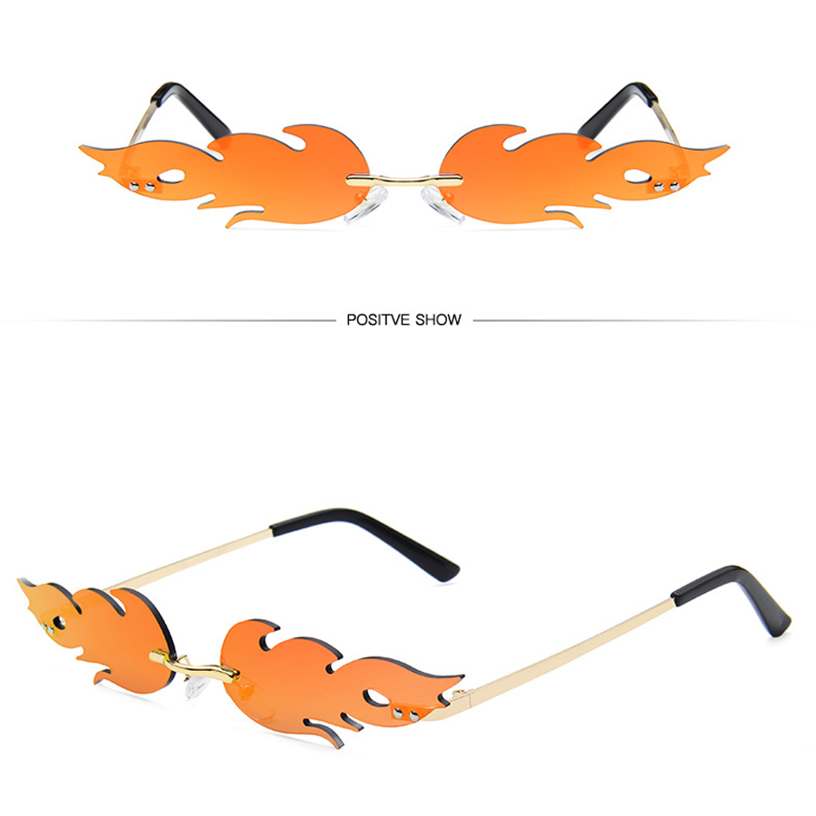 European and American personality trend flame-shaped sunglasses, colorful glasses (Mysterious gifts