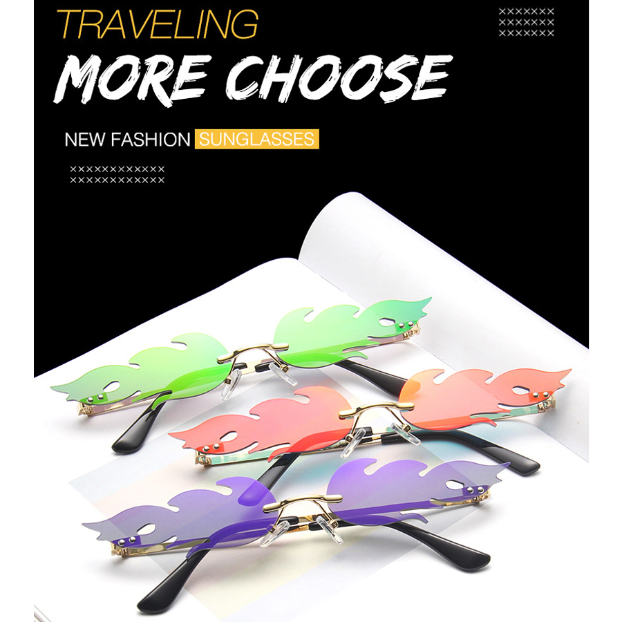 European and American personality trend flame-shaped sunglasses, colorful glasses (Mysterious gifts