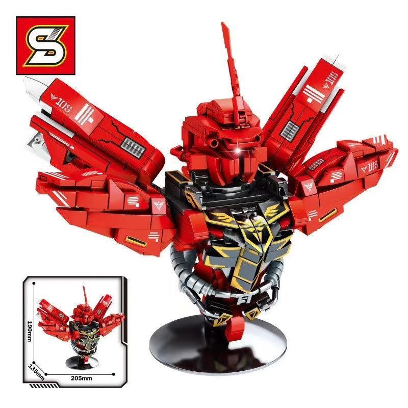 Block wood carving new warrior mobile unicorn Gundam warrior mech toy (Random)