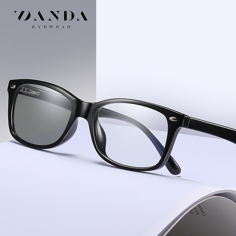 New photochromic glasses for men and women, retro flat mirrors, classic anti-blue light color glasse