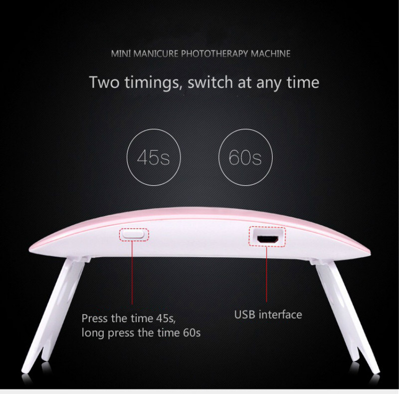 Nail sunmini mouse light therapy machine led portable nail polish glue baking lamp usb interface view 4