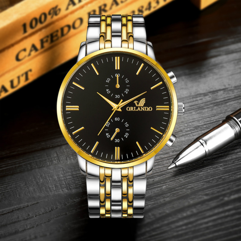 Fashion watches japan quartz watch men steel belt business watchs gold watche silver watched watches