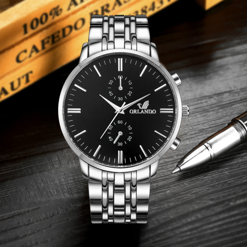 Fashion watches japan quartz watch men steel belt business watchs gold watche silver watched watches