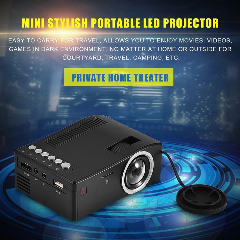 Portable LED LCD Projector Display Home Theater Cinema HD 1080p Proyector HDMI USB AV VGA SD Media