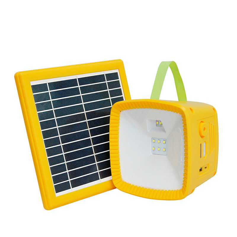 Mobile phone emergency charging outdoor solar portable camping lamp with FM radio