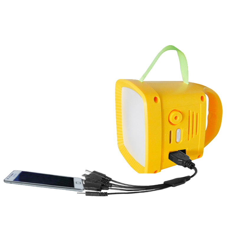 Mobile phone emergency charging outdoor solar portable camping lamp with FM radio