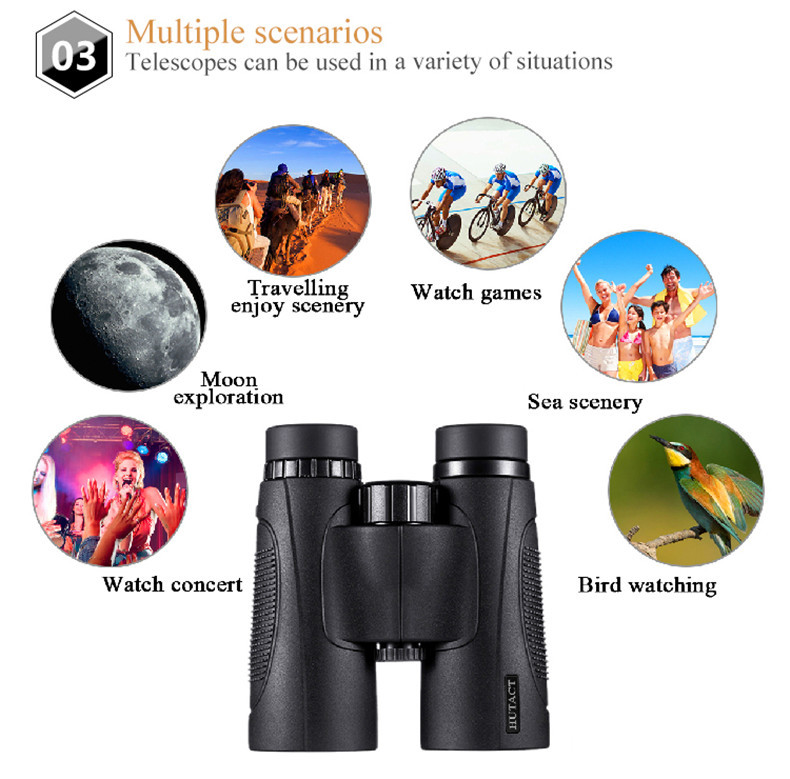 Outdoor bird watching and fishing 10X42 large objective binoculars 16.5 large prism