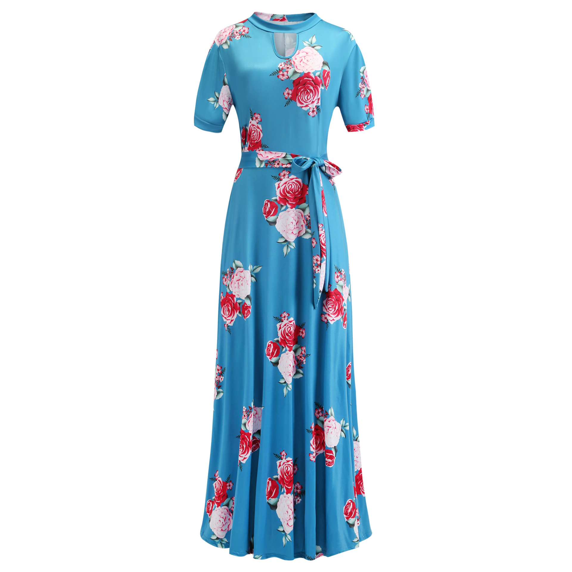 Sexy fashion digital printing European and American fashion swing skirt dress