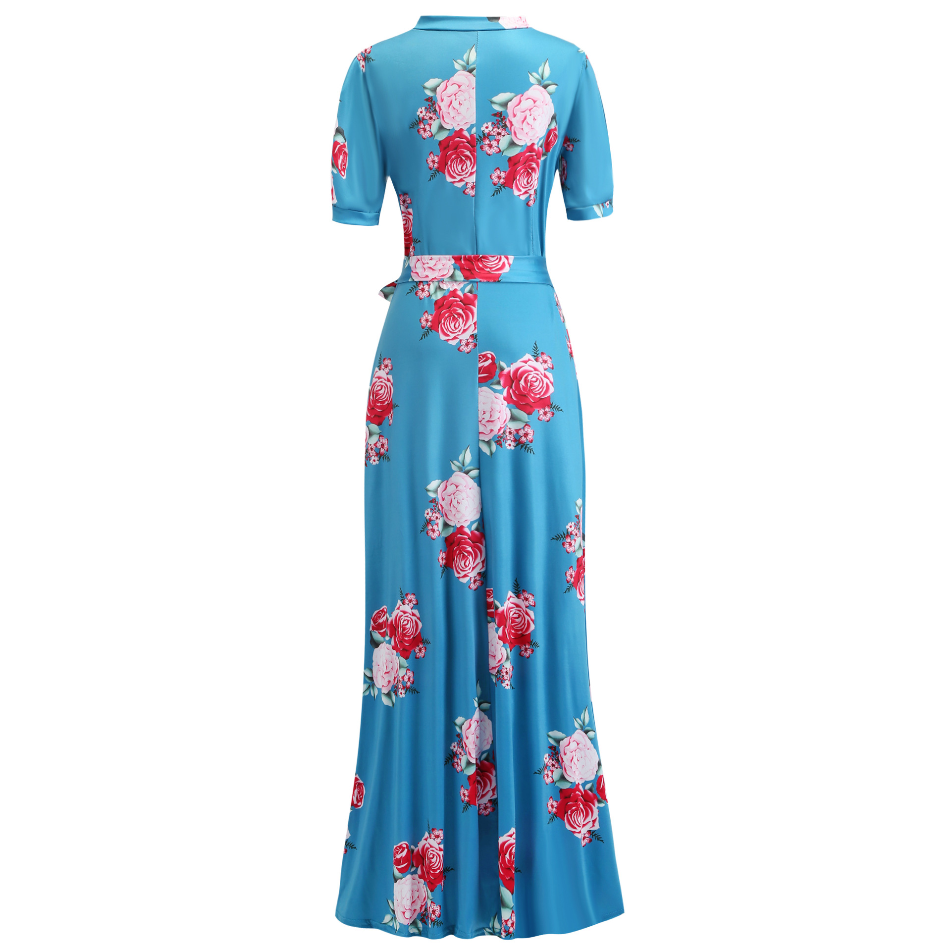 Sexy fashion digital printing European and American fashion swing skirt dress