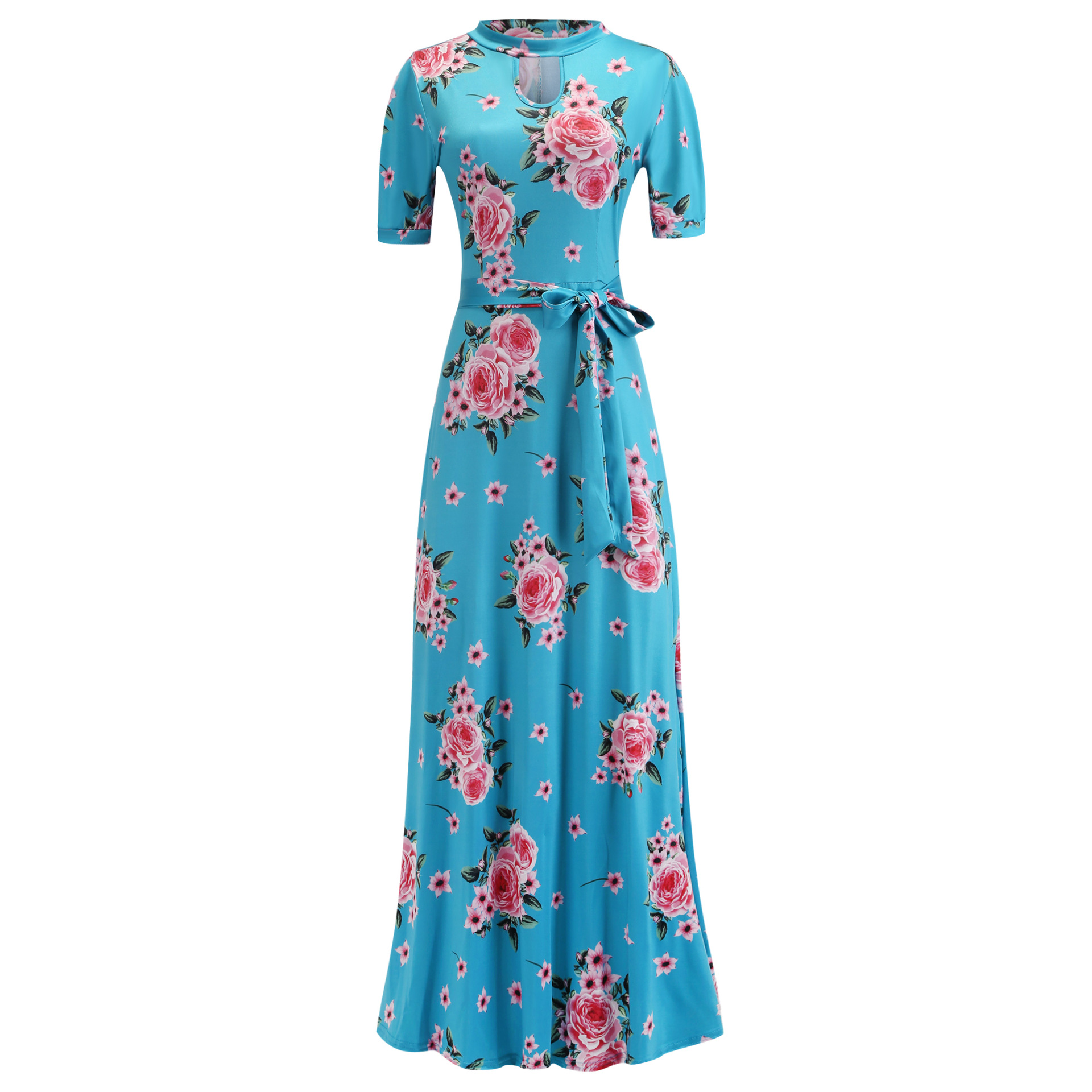 Sexy fashion digital printing European and American fashion swing skirt dress