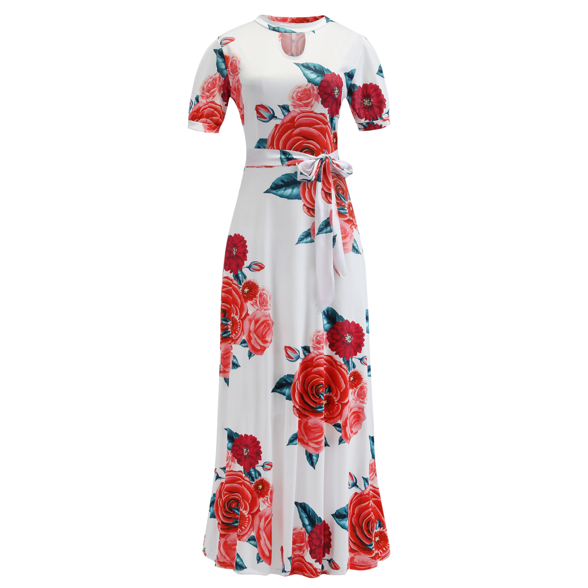 Sexy fashion digital printing European and American fashion swing skirt dress