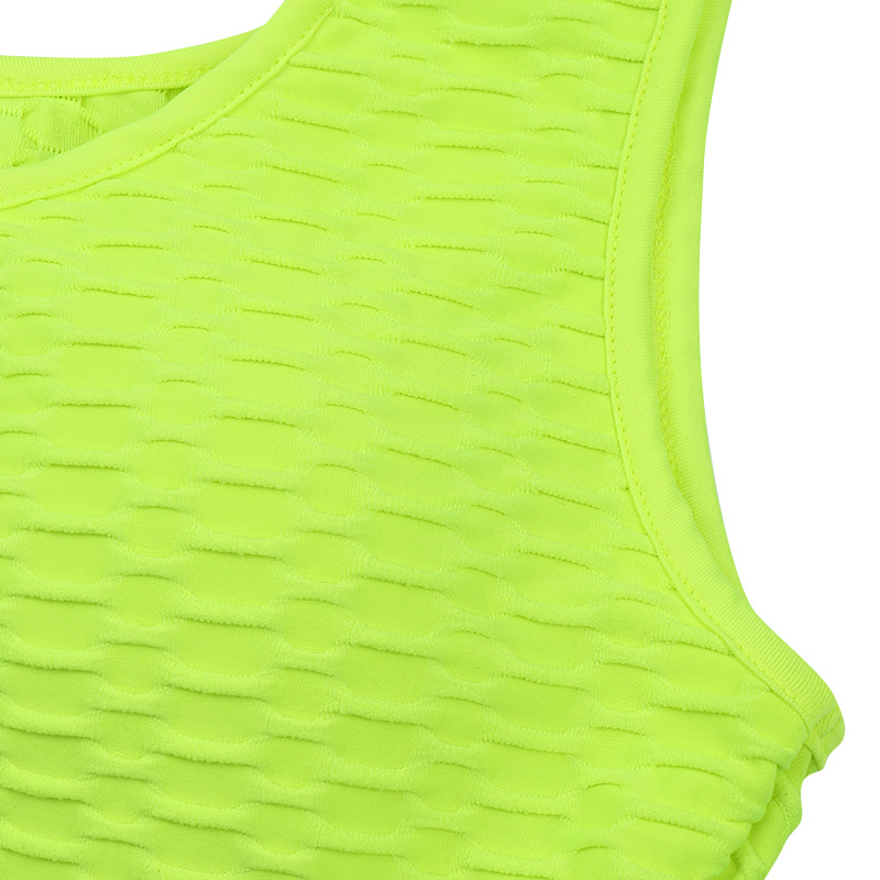 2021 Summer new women's clothing pineapple solid color shorts sports vest suit women's clothing