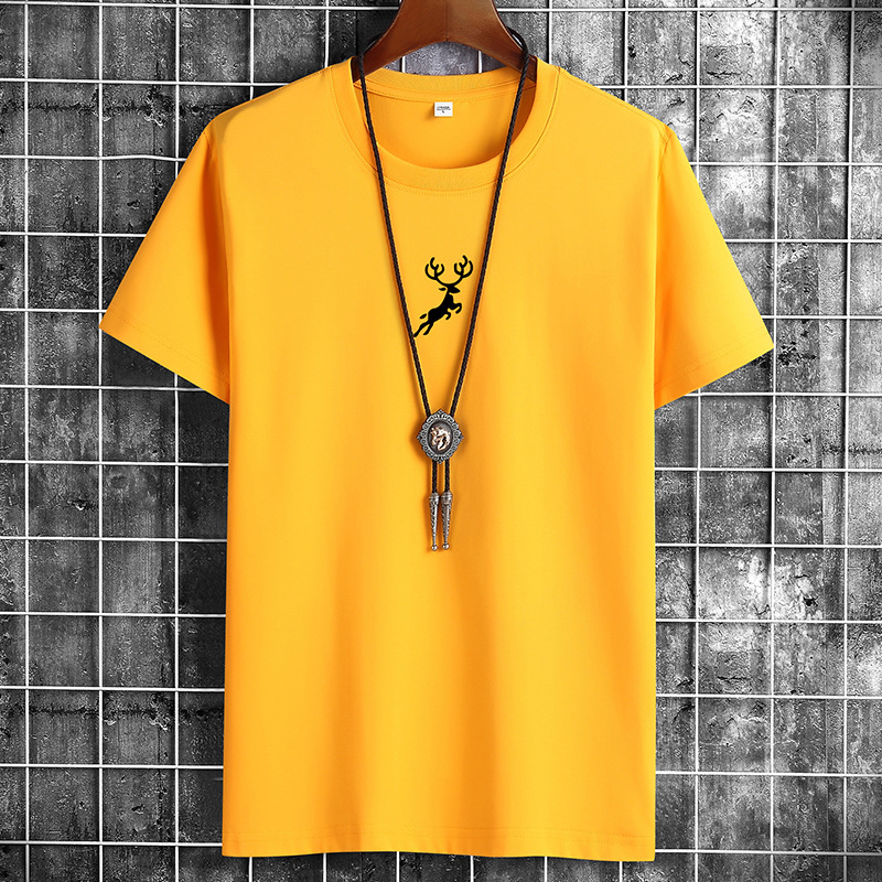 Men's short sleeve T-shirt summer loose casual trend round neck bottom shirt half sleeve