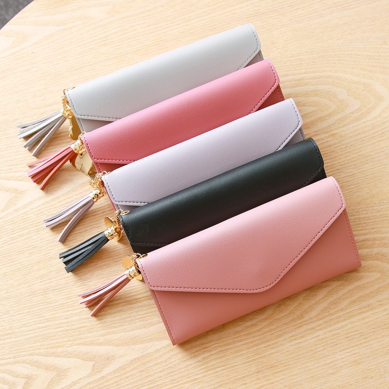 Korean new long style heart-shaped pendant simple fashion small fresh litchi pattern women's purse