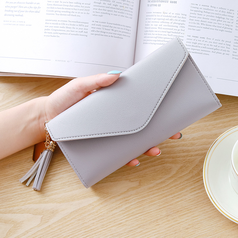 Korean new long style heart-shaped pendant simple fashion small fresh litchi pattern women's purse