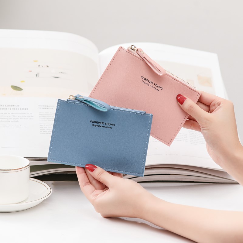 2021 new Korean wallet women's short thin simple wallet women's zipper zero wallet women's card bag