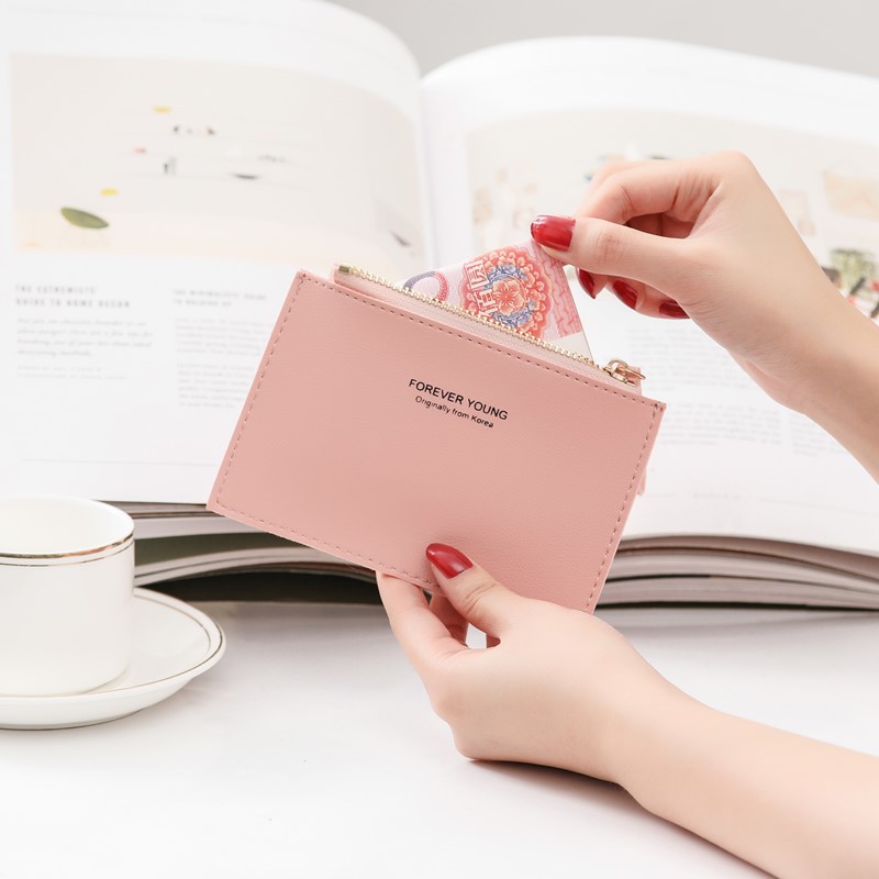 2021 new Korean wallet women's short thin simple wallet women's zipper zero wallet women's card bag