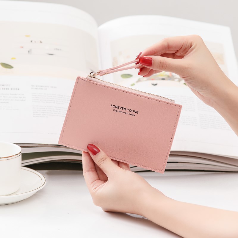 2021 new Korean wallet women's short thin simple wallet women's zipper zero wallet women's card bag