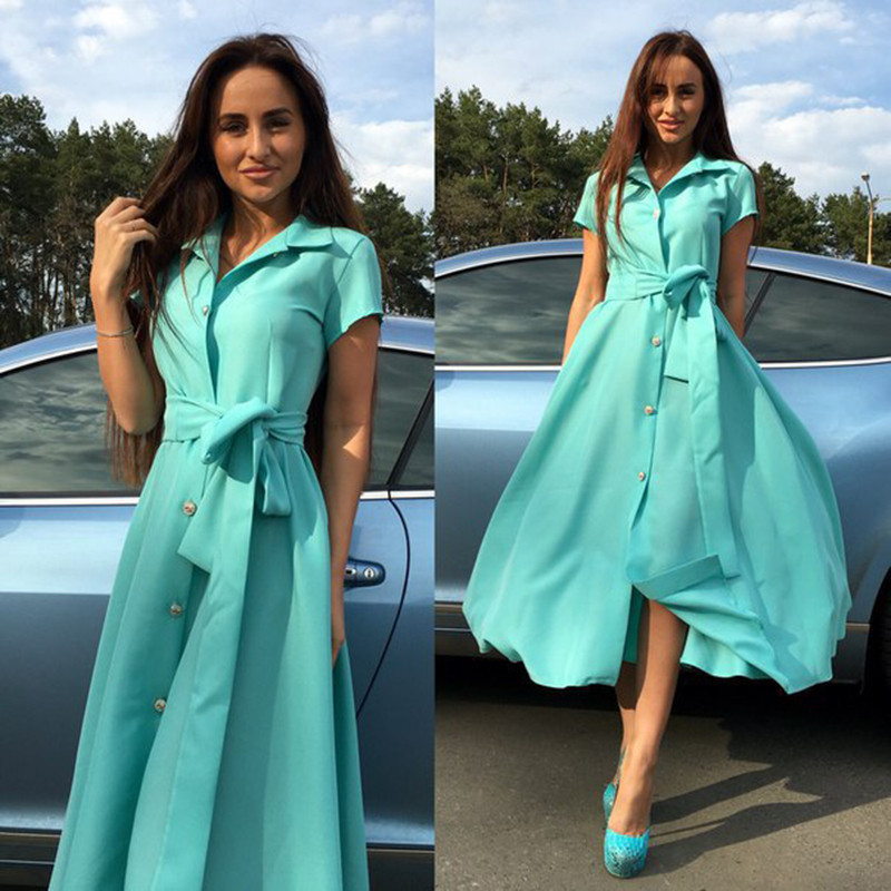 2021 Summer Hot Blue sexy long slit dress skirt