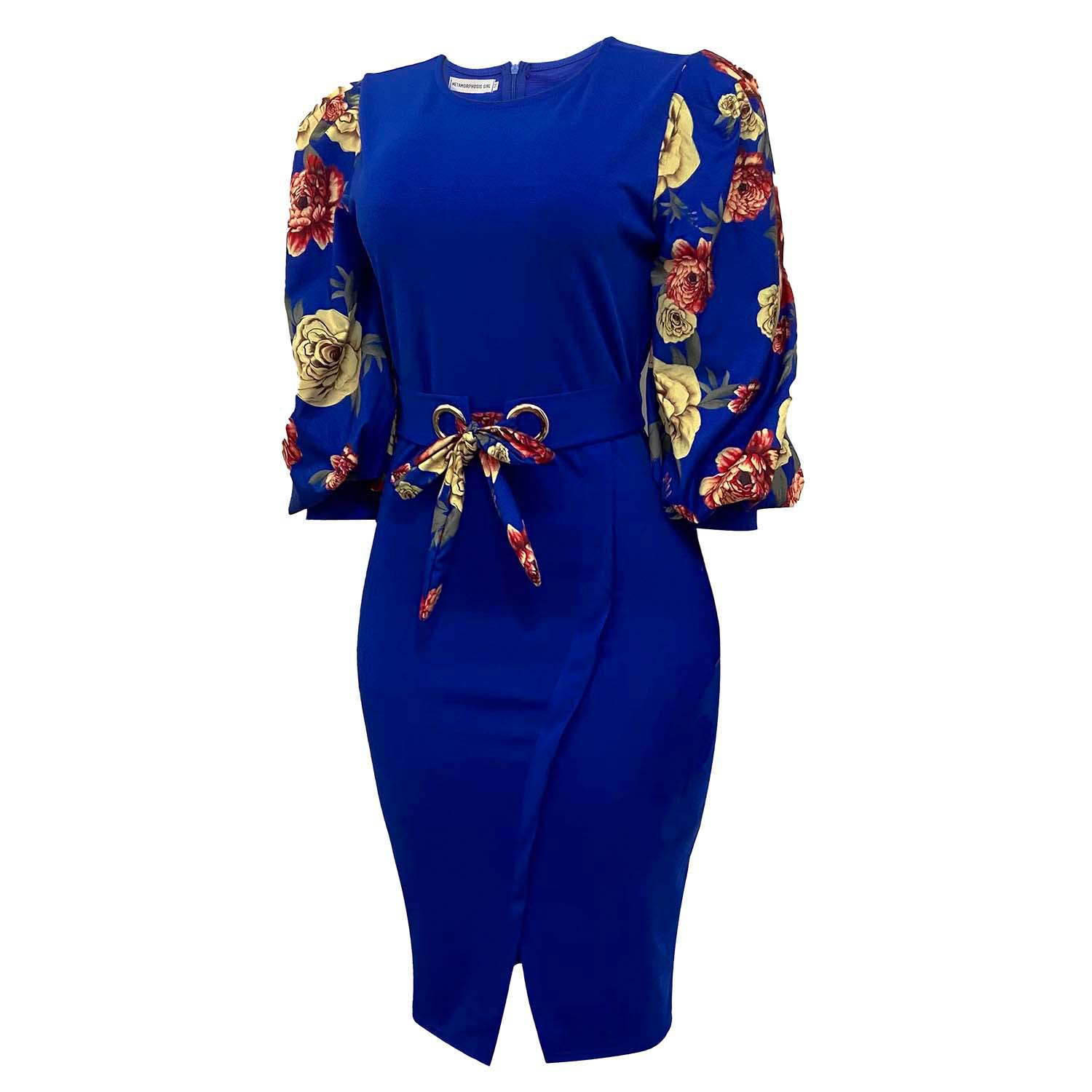 Skirt 2021 summer European and American women's temperament commuter Large Print Dress