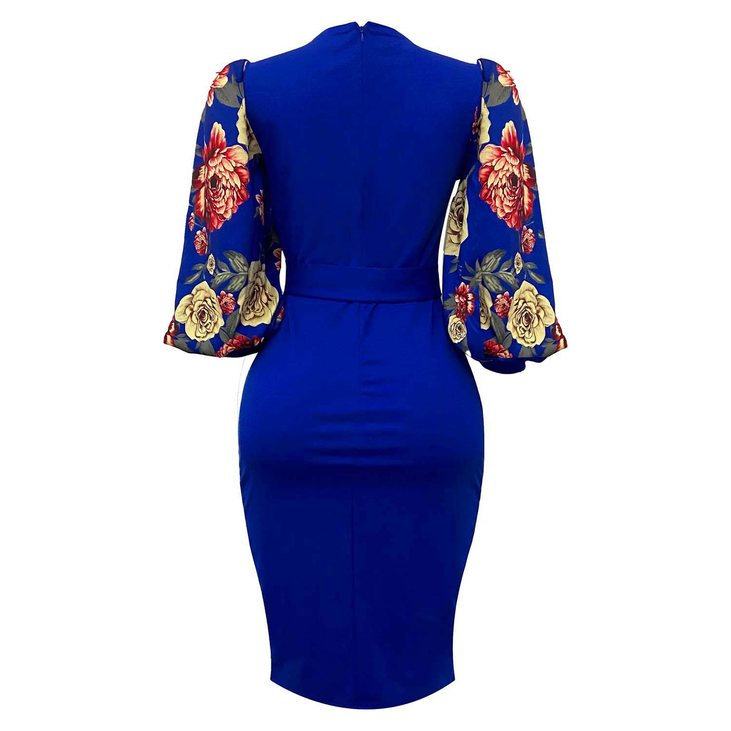 Skirt 2021 summer European and American women's temperament commuter Large Print Dress