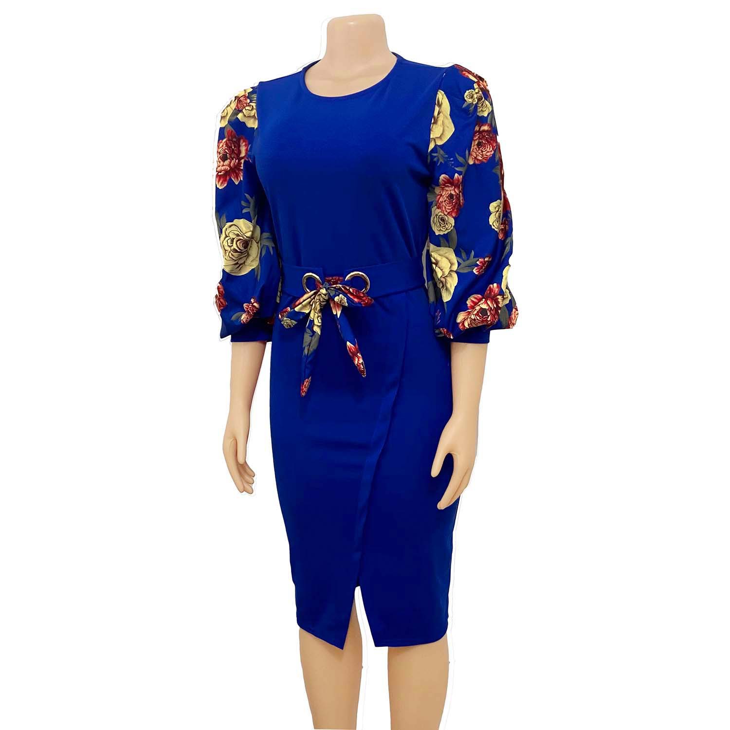 Skirt 2021 summer European and American women's temperament commuter Large Print Dress