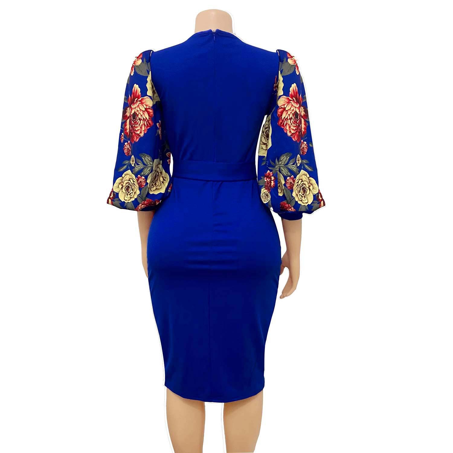 Skirt 2021 summer European and American women's temperament commuter Large Print Dress
