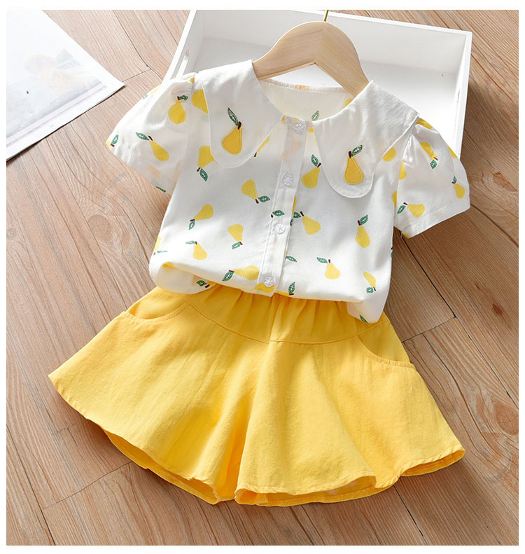 Girls' suit summer 2021 new children's short sleeve two piece suit fashionable baby Korean dress