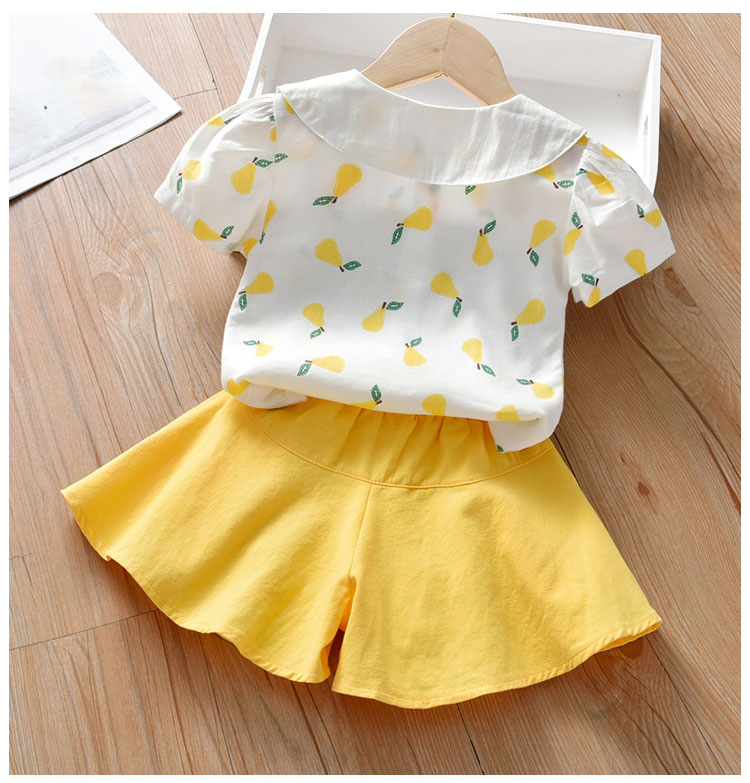 Girls' suit summer 2021 new children's short sleeve two piece suit fashionable baby Korean dress
