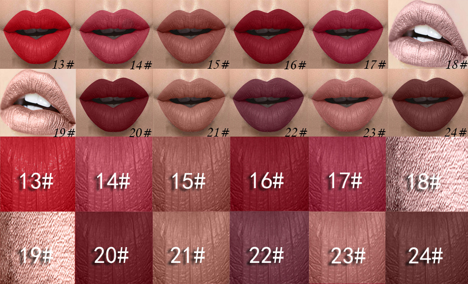 24Pcs matte not easy to stick cup lip gloss 24 color waterproof not easy to decolorize Lip view 3