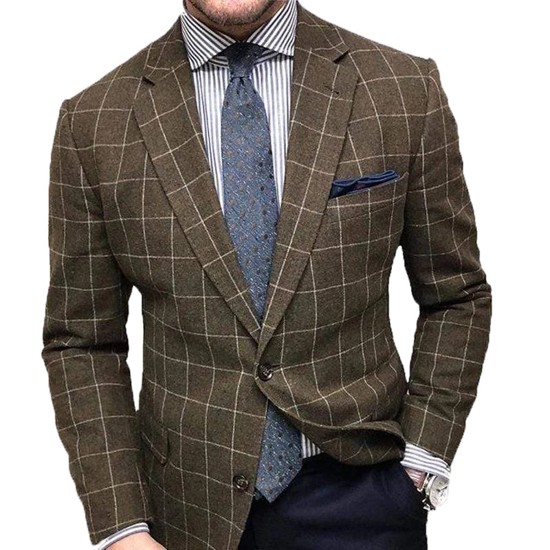 Men's new Plaid casual suit coat