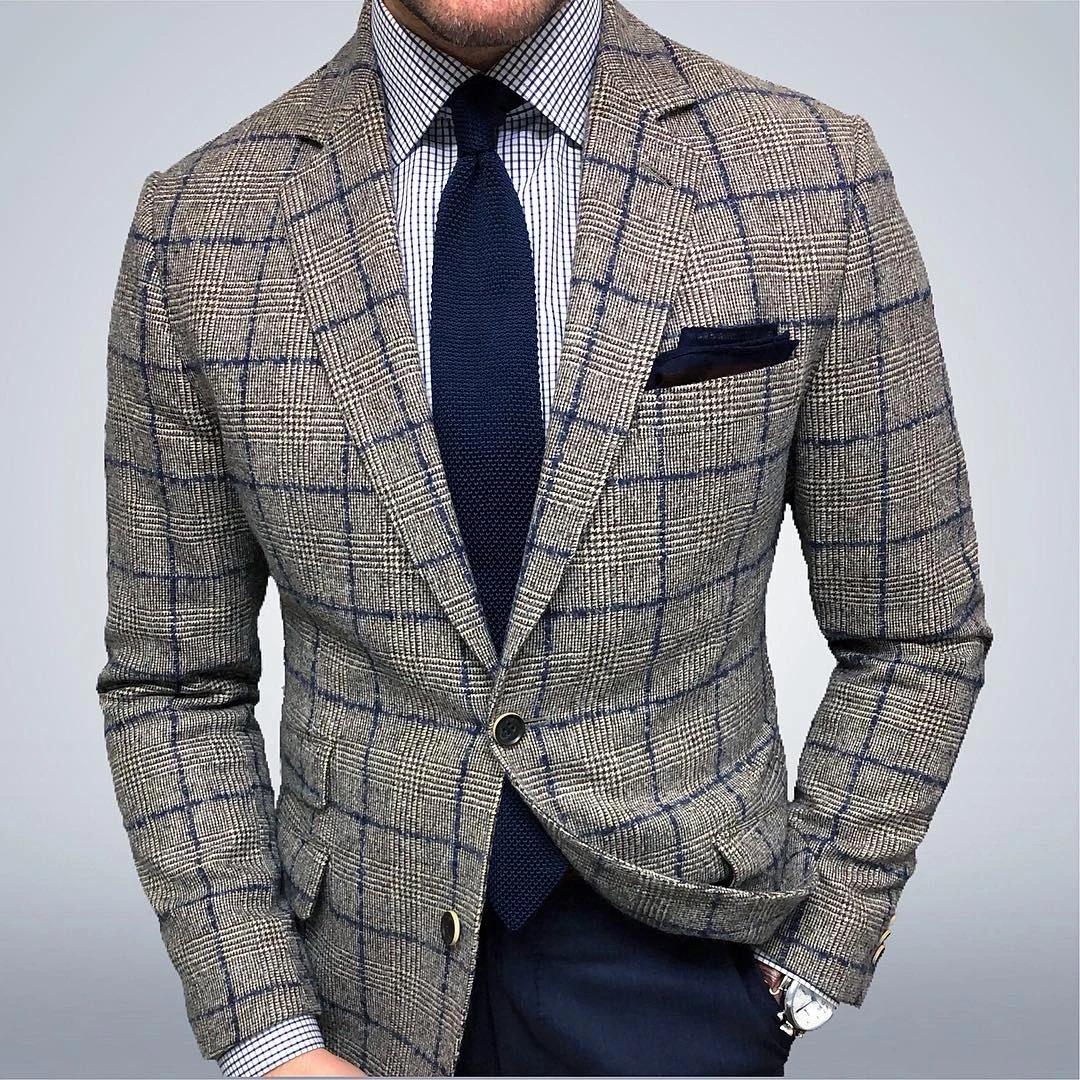 Men's new Plaid casual suit coat