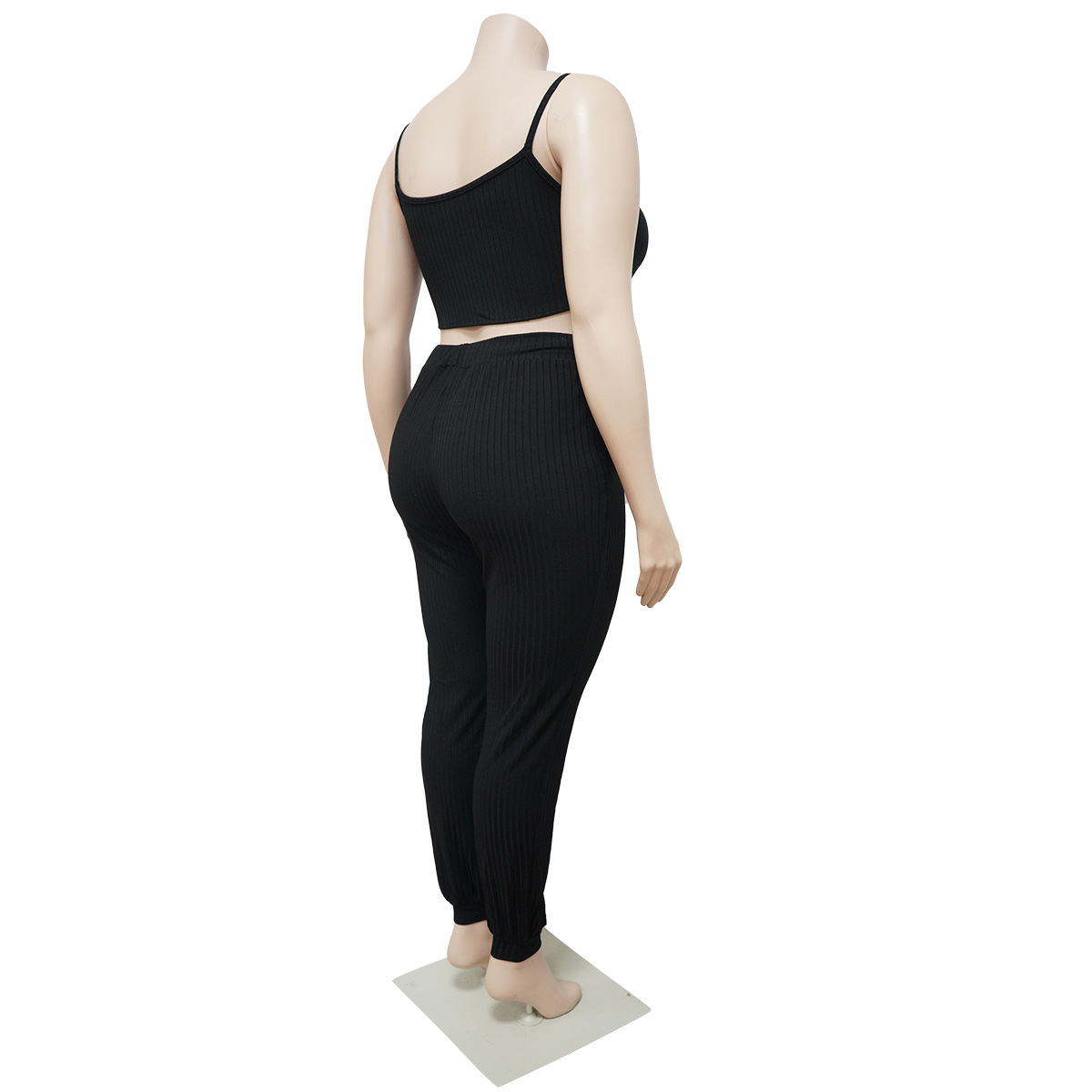 Fashion sexy chest opening hollowed out clothes fashion sexy solid color suit pit strip three piece set suit