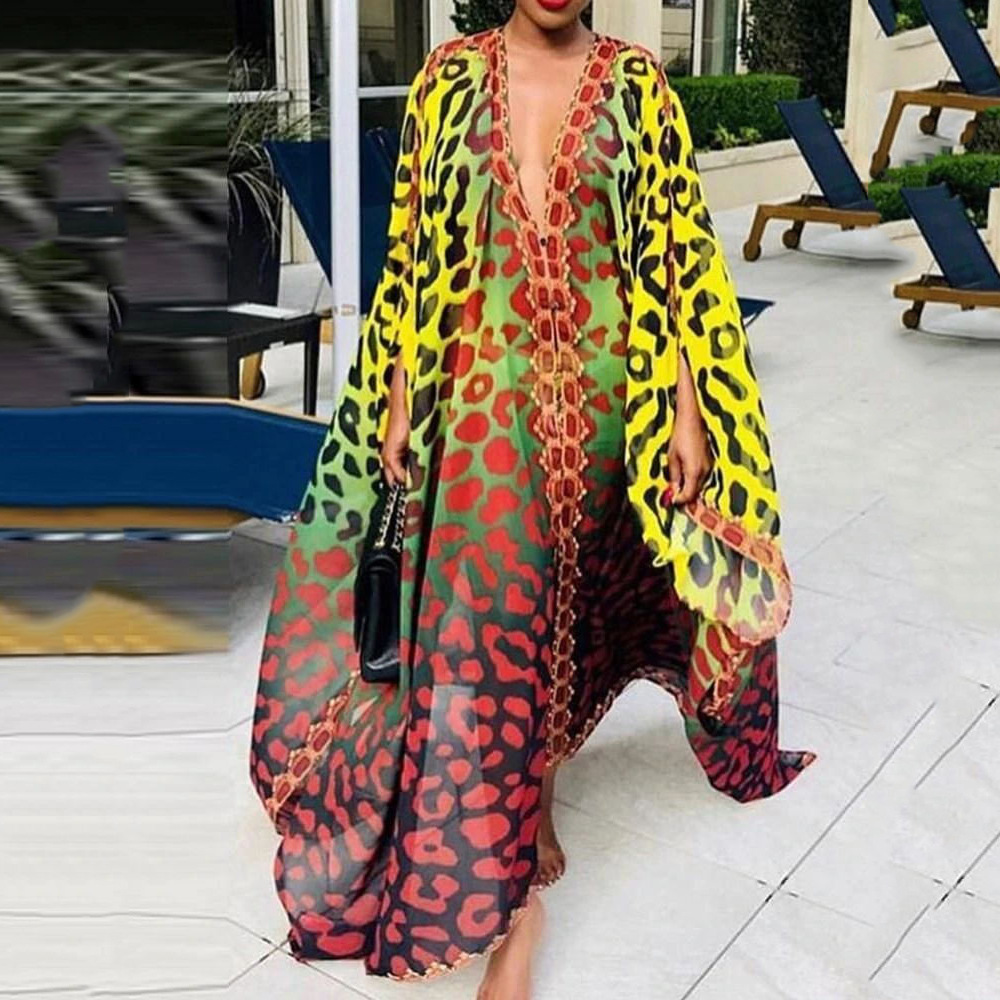 2022 Spring new summer INS chiffon elegant and neat V-neck single-breasted dress