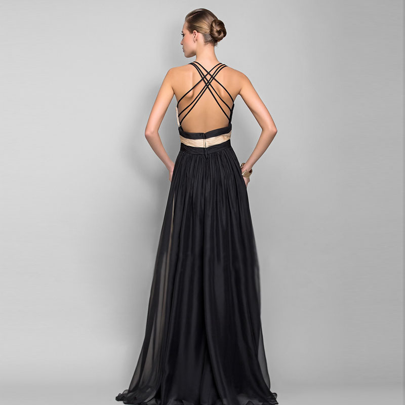 2022 Temperament fashion dress v-neck sleeveless color matching clothes long skirt dress