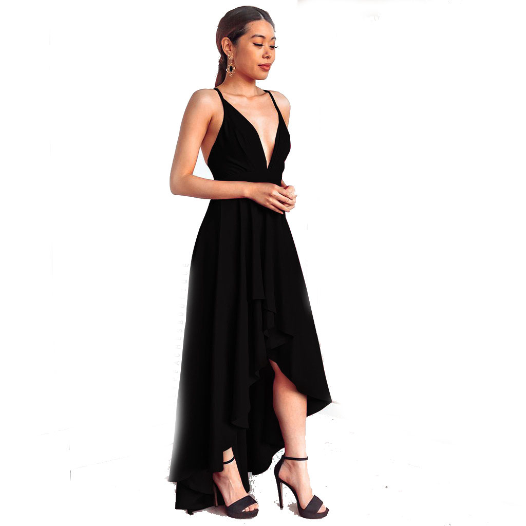 2022 Temperament fashion dress v-neck sleeveless color matching clothes long skirt dress